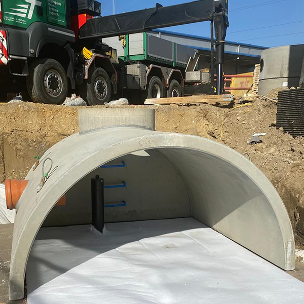 Sickertunnel für Regenwasser mit technischem Filter von SW Umwelttechnik